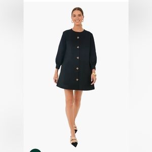 Tuckernuck Black Blake Dress Mod Mini Medium Long Sleeve Boxy Pockets NWT